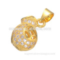 2016 real gold plating charm zircon fashion brass hollow ball pendant